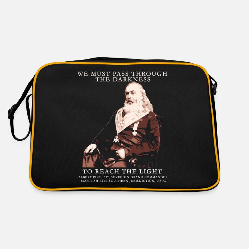 Albert Pike, Franc-maçonnerie Citation Maçonnique Design, - Sac Retro - noir/or