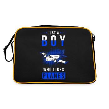 Airplane Pilot Gift - Retro Bag - black/gold - Back