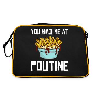 Poutine Frites Canada Recette de nourriture - Sac Retro - noir/or - Dos