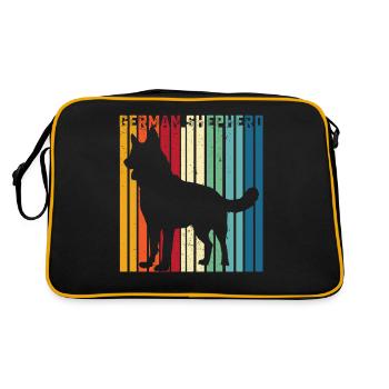 German Shepherd Shirt Retro German Shepherd T Shir - Retro Bag - black/gold - Back