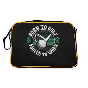 Born To Golf Forced To Work Funny Golf Golfing - Retro Bag - black/gold - Back