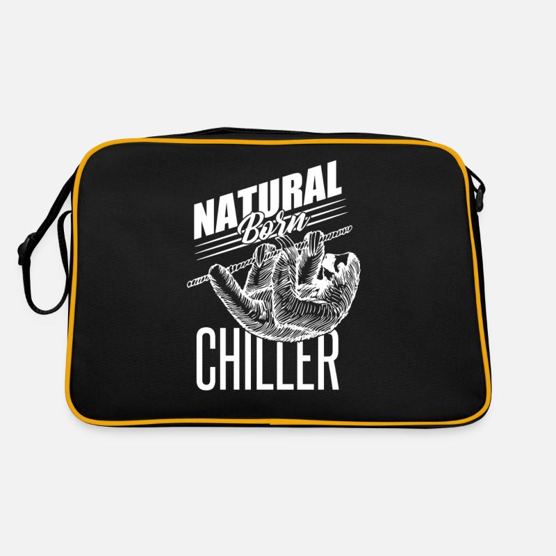 Faultier - Retro Tasche - Schwarz/Gold