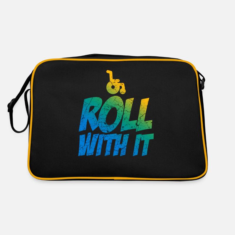 Rollstuhl Humor Behinderung Handicap Retro Tasche