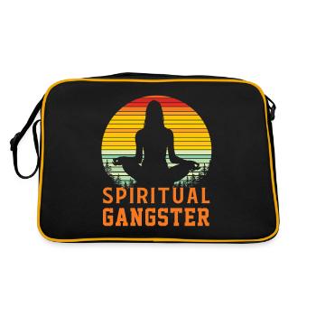 Yoga Méditation Namaste Bouddhisme Cadeau Asana - Sac Retro - noir/or - Dos