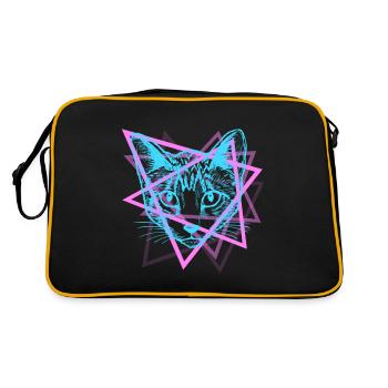 Cadeau psychédélique Rave Cat Abstract Vaporwave - Sac Retro - noir/or - Dos
