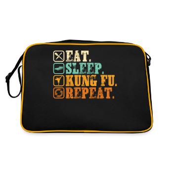 Mangez le kung-fu sommeil Répétition Vintage - Sac Retro - noir/or - Dos