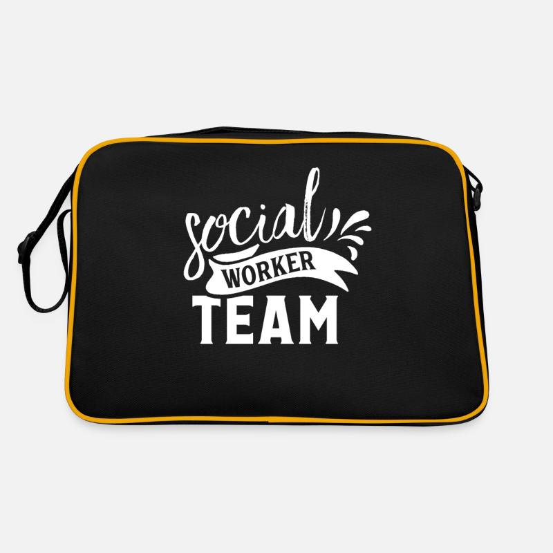Sozialarbeiter Team Beruf Soziale Sozialarbeit Retro Tasche