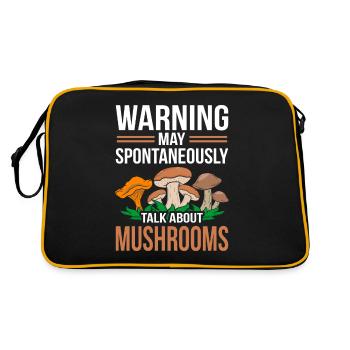 May Spontaneously Talk Mushrooms Day Fun Pun - Retro Bag - black/gold - Back