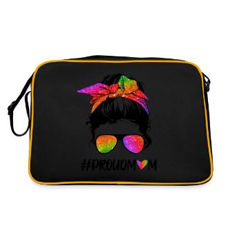 Proud Mom Hashtag - Sac Retro - noir/or - Dos
