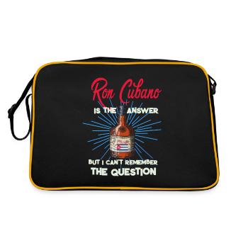 Rum ist die Antwort Ron Cubano - Retro Tasche - Schwarz/Gold - Hinten