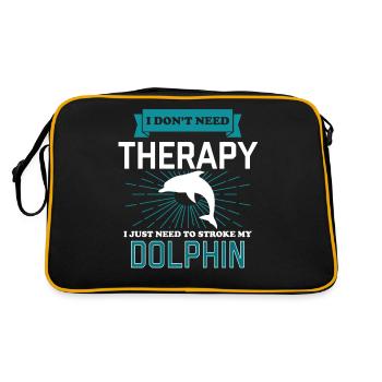 I Dont Need Therapy - DOLPHINS - Sac Retro - noir/or - Dos