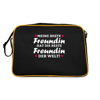 Meine beste Freundin hat die beste Freundin - Retro Tasche - Schwarz/Gold - Hinten