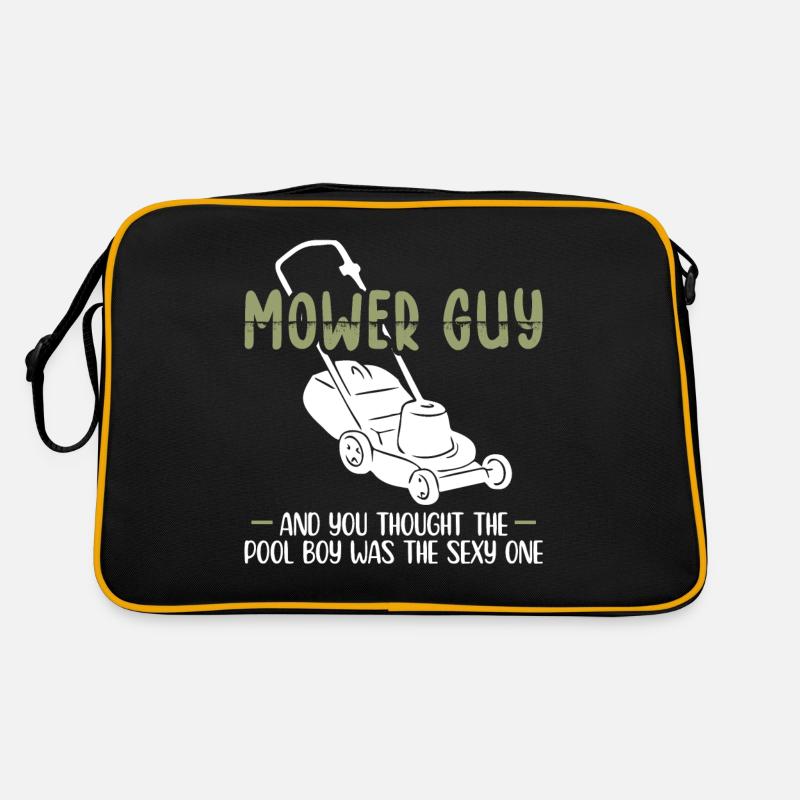 Gärtner ist sexier als der Pool Junge Rasenmäher Retro Tasche