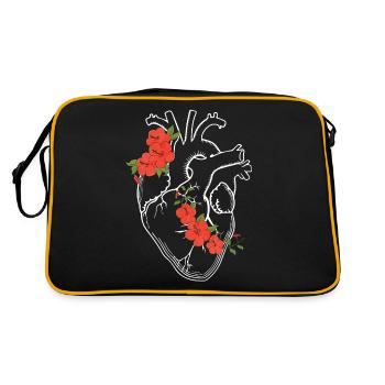 Anatomie coeur / Fleurs - Sac Retro - noir/or - Dos