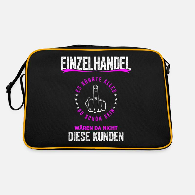 Einzelhandel Kaufmann Kauffrau lustige Verkäufer Retro Tasche