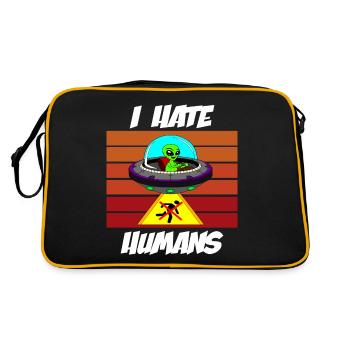 I hate people - Retro Bag - black/gold - Back