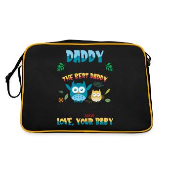The Best Daddy Owls Bodysuit Father's Day - Retro Tasche - Schwarz/Gold - Hinten