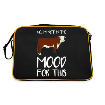 Lustiger Kuh Spruch über Rinder als Geschenk - Retro Tasche - Schwarz/Gold - Hinten