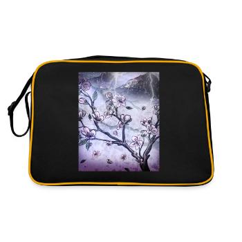 Fleur de cerisier de l’art japonais pluie et le tonnerre - Sac Retro - noir/or - Dos
