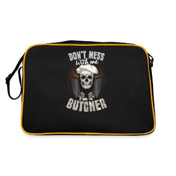 Butcher Don't Mess With Me I'm A Butcher - Retro Tasche - Schwarz/Gold - Hinten