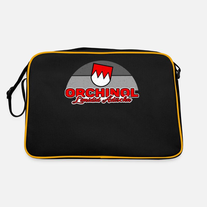 Franken Fränkisch Orchinol Limidid Ädischn Spruch - Retro Tasche - Schwarz/Gold