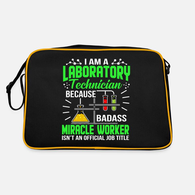 Je suis Un jeu de labo de technicien de laboratoire - Sac Retro - noir/or