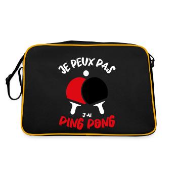 je peux pas j ai ping Pong - Sac Retro - noir/or - Dos