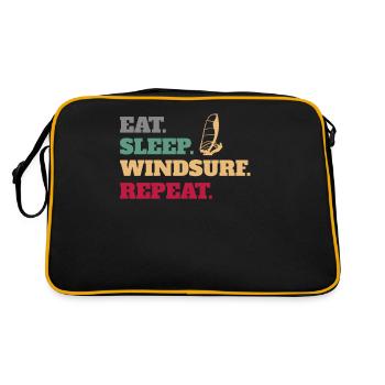Eat Sleep Windsurf Windsurfer Windsurfing Repeat - Retro Bag - black/gold - Back