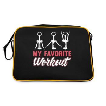 Wine Workout Corkscrew Red Wine White Wine Funny - Retro Bag - black/gold - Back