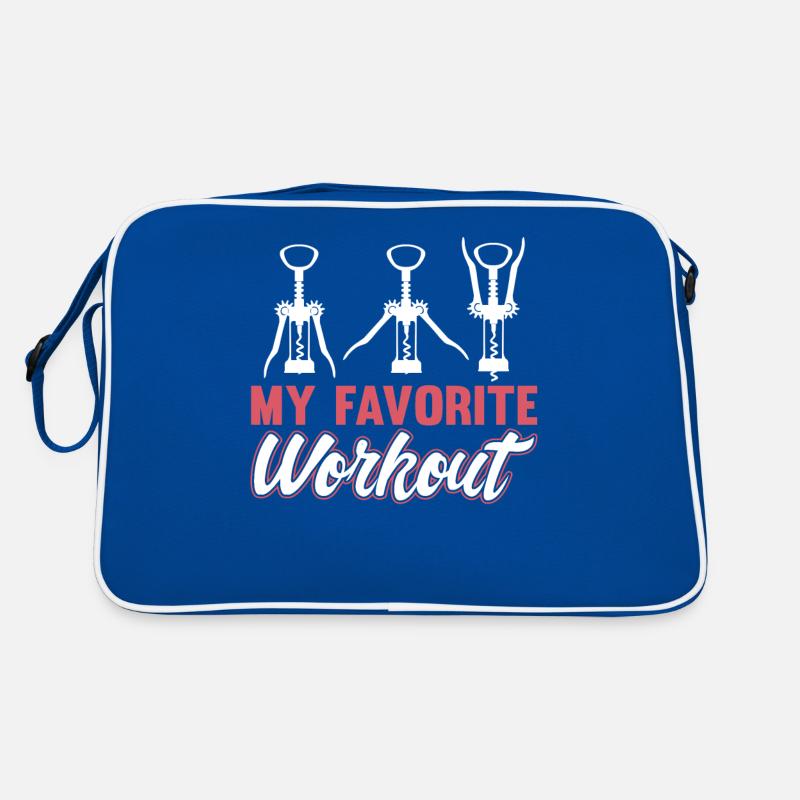 Wine Workout Corkscrew Red Wine White Wine Funny Retro Bag