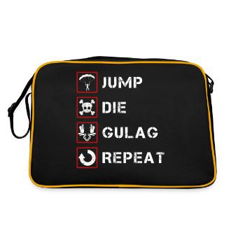 Gulag, Verdansk, Funny, Gaming Gamer Gift Idea - Retro Bag - black/gold - Back