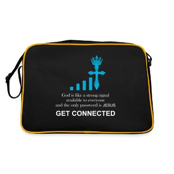 Pfarrer | Geschenk Priester | Katholisch - Retro Tasche - Schwarz/Gold - Hinten