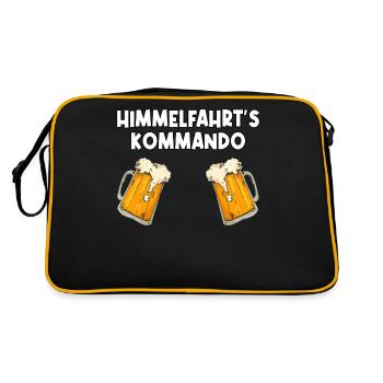 Christi Himmelfahrt Junggesellenabschied Geschenk - Retro Tasche - Schwarz/Gold - Hinten