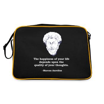 Marcus Aurelius citation philosophie philosophe Stoic - Sac Retro - noir/or - Dos