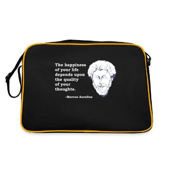 Marcus Aurelius citation philosophie philosophe Stoic - Sac Retro - noir/or - Dos
