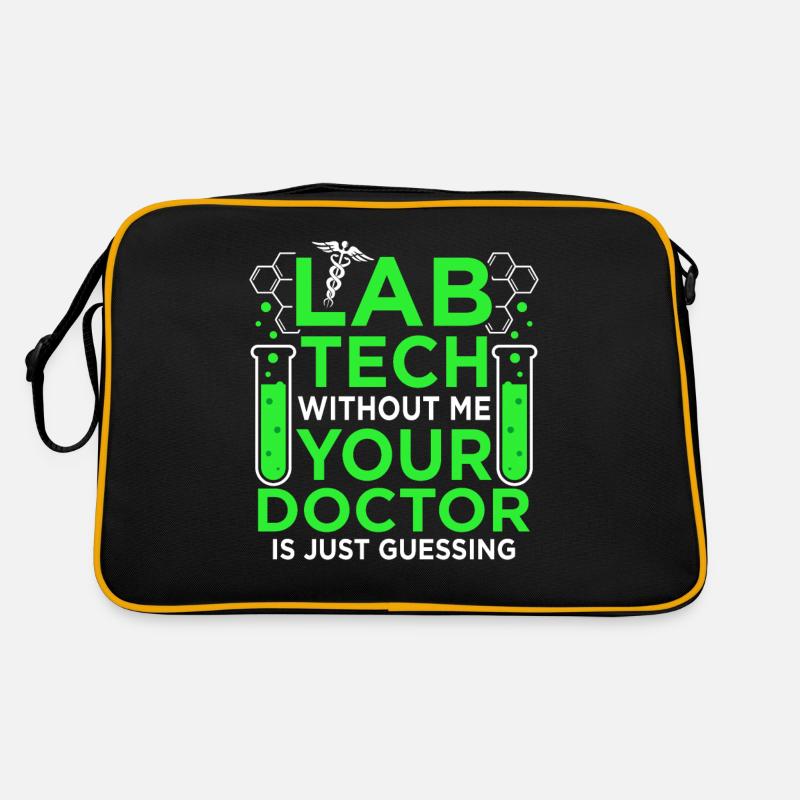 Laboratory Technician Without Me Rate Doctor Lab Pun - Retro Bag - black/gold