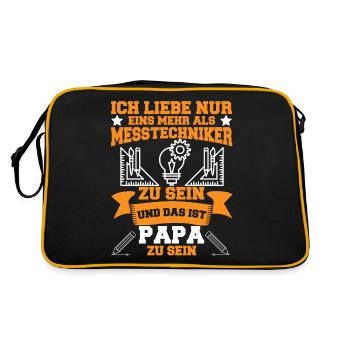Messtechniker CAD Konstrukteur Messtechnik - Retro Tasche - Schwarz/Gold - Hinten