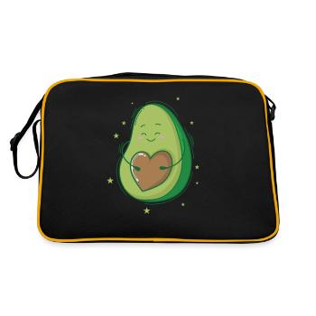 Avocado with heart as core - Retro Bag - black/gold - Back