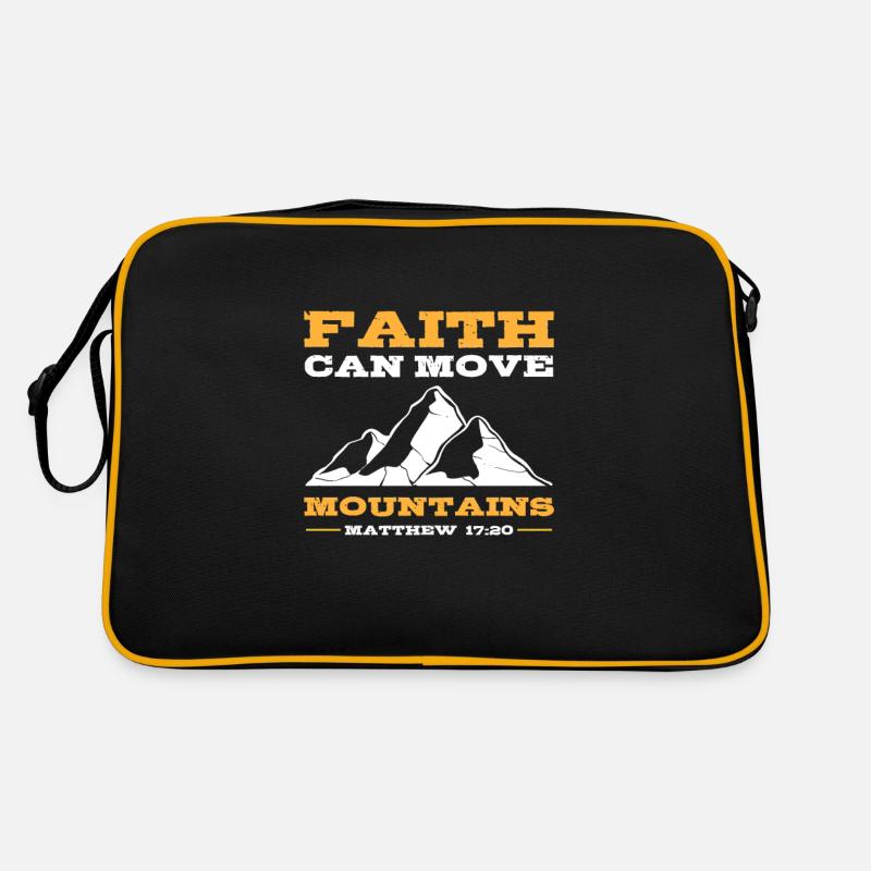 Matthew 17 20 Bible Psalm Christian Verse Gift - Retro Bag - black/gold