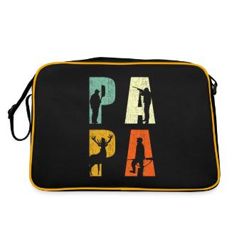Chasseur papa chasse père cadeau - Sac Retro - noir/or - Dos