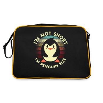 Im Not Short Im Fun Size And Cute Penguin Lover - Retro Tasche - Schwarz/Gold - Hinten