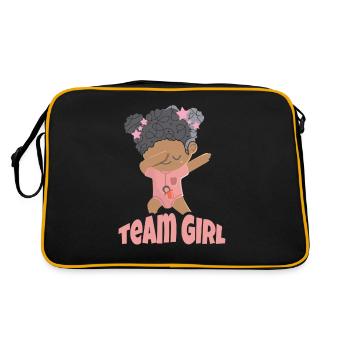 Genre Reveal Party Team Girl Cute Dabbing Black - Sac Retro - noir/or - Dos
