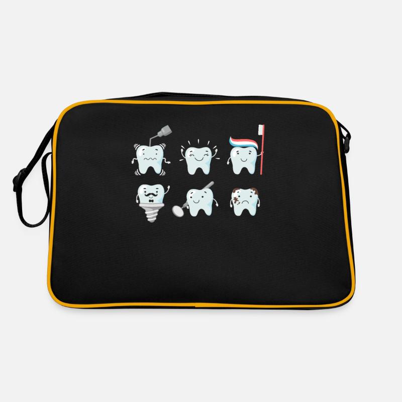Denti denti Dentista HelperGift - Borsa retrò - nero/oro