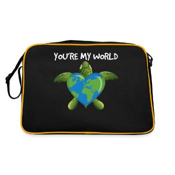 You’re My World Green Turtle Heart - Sac Retro - noir/or - Dos