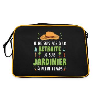 Jardinier Retraite Jardinage Cadeau Jardin - Retro Tasche - Schwarz/Gold - Hinten