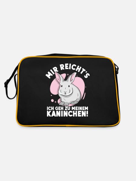 Mir Reichts Ich Geh Zu Meinem Kaninchen - Retro Tasche - Schwarz/Gold - Hinten