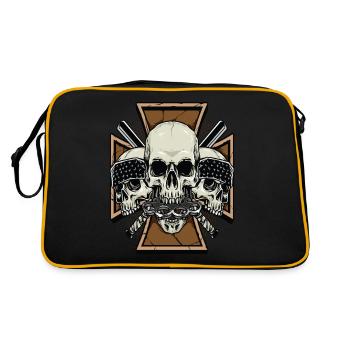 Skulls - Retro Tasche - Schwarz/Gold - Hinten