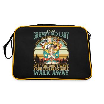 Grumpy Old Lady Vintage Retro - Retro Tasche - Schwarz/Gold - Hinten