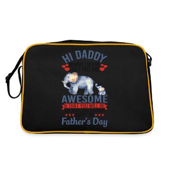 Hi Daddy You Are Awesome Happy 1st Father's Day - Retro Bag - black/gold - Back