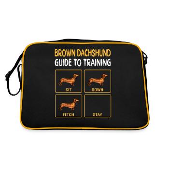 Brown Dachshund Guide To Training Dog Obedience - Sac Retro - noir/or - Dos